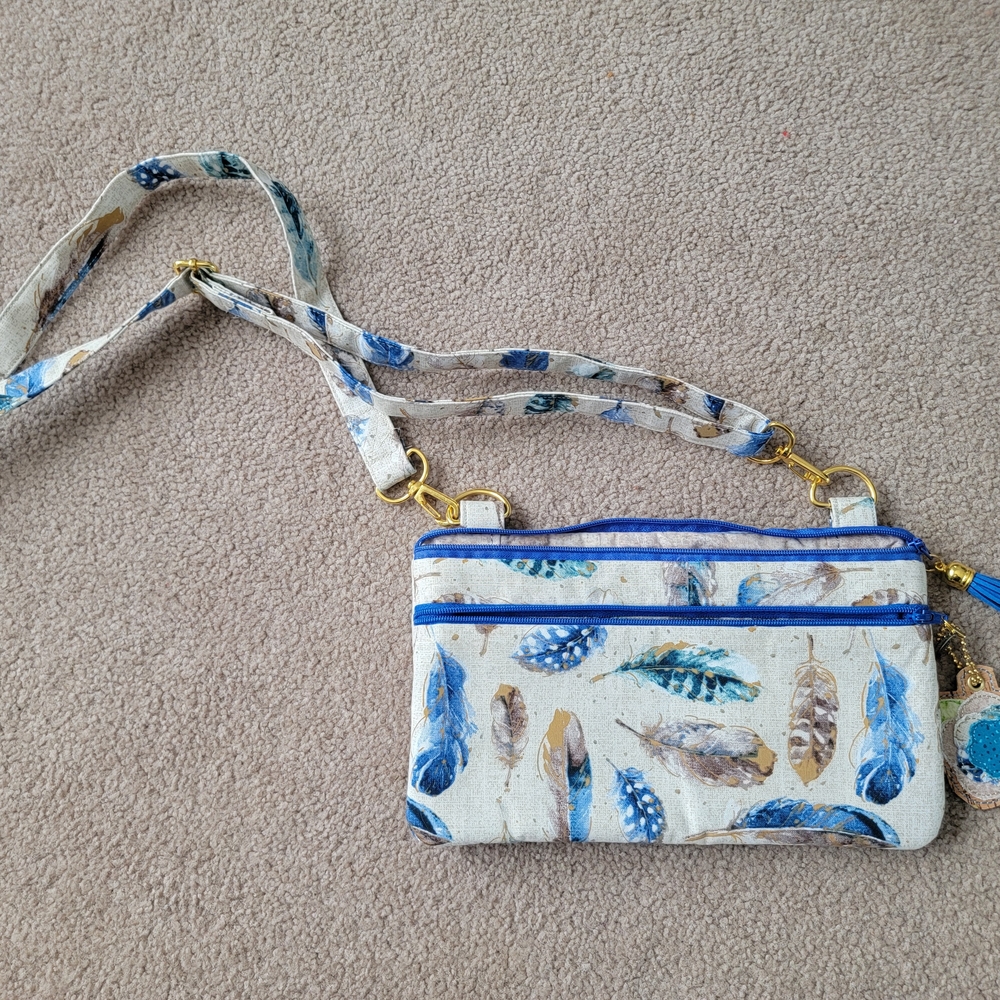Feather Print Crossbody Bag